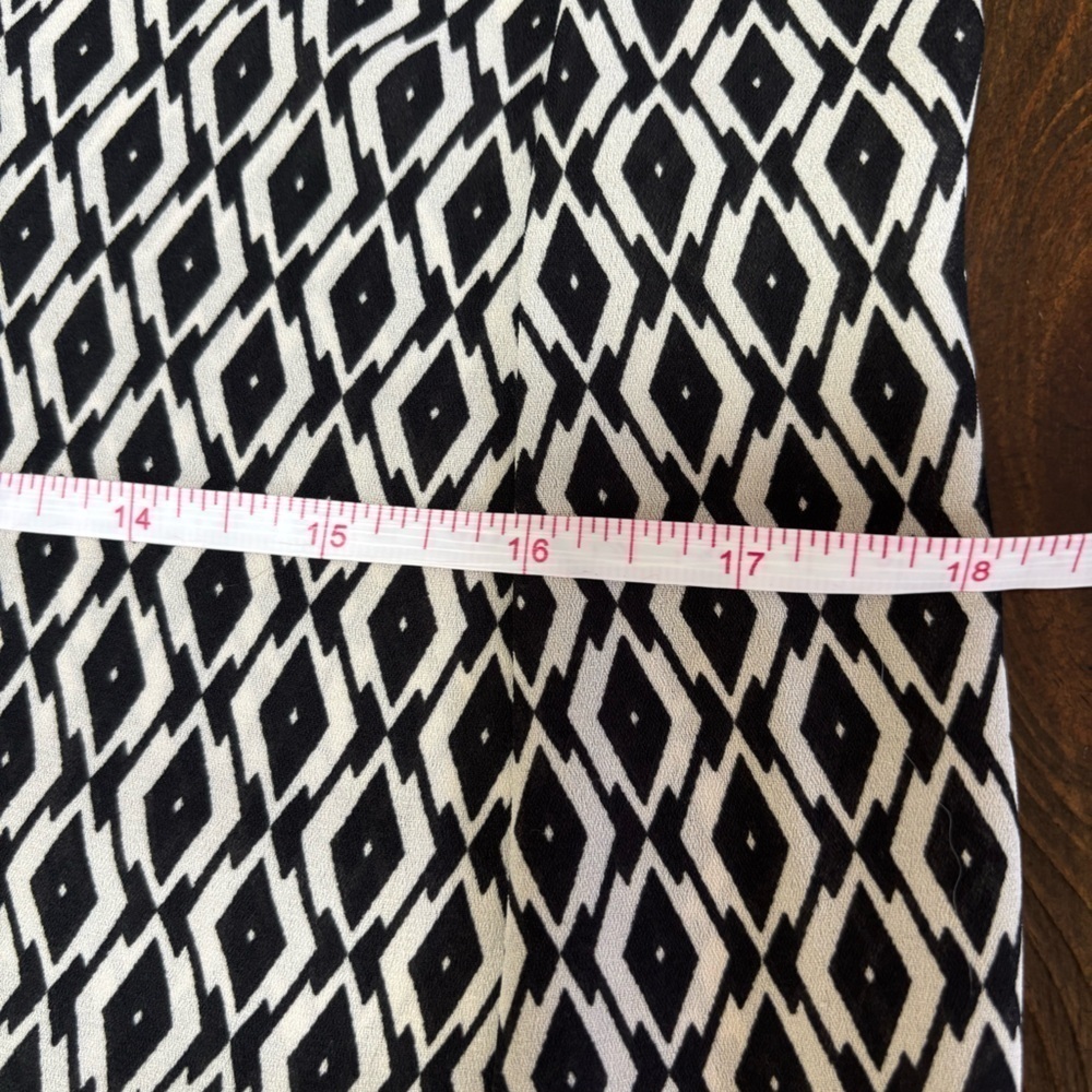 BAR lll Palazzo Black and White Geometric Wide Leg High Rise Women's Pants Sz M - Picture 7 of 9